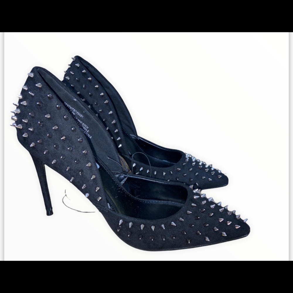 Steve Madden Black Pointed Spike Stud Stiletto Pumps